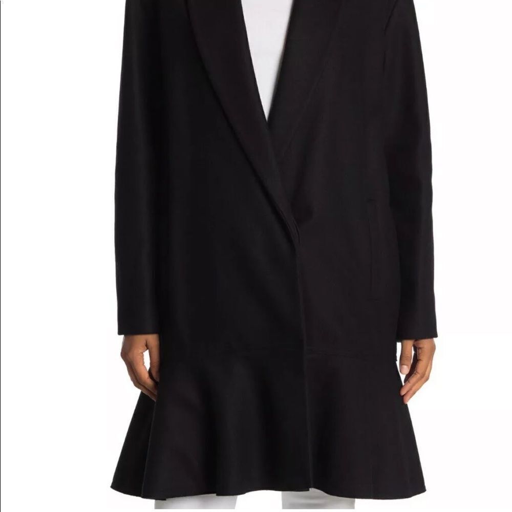 Allsaints Grace Black Italian Wool Blend Coat Size XS - Picture 5 of 14